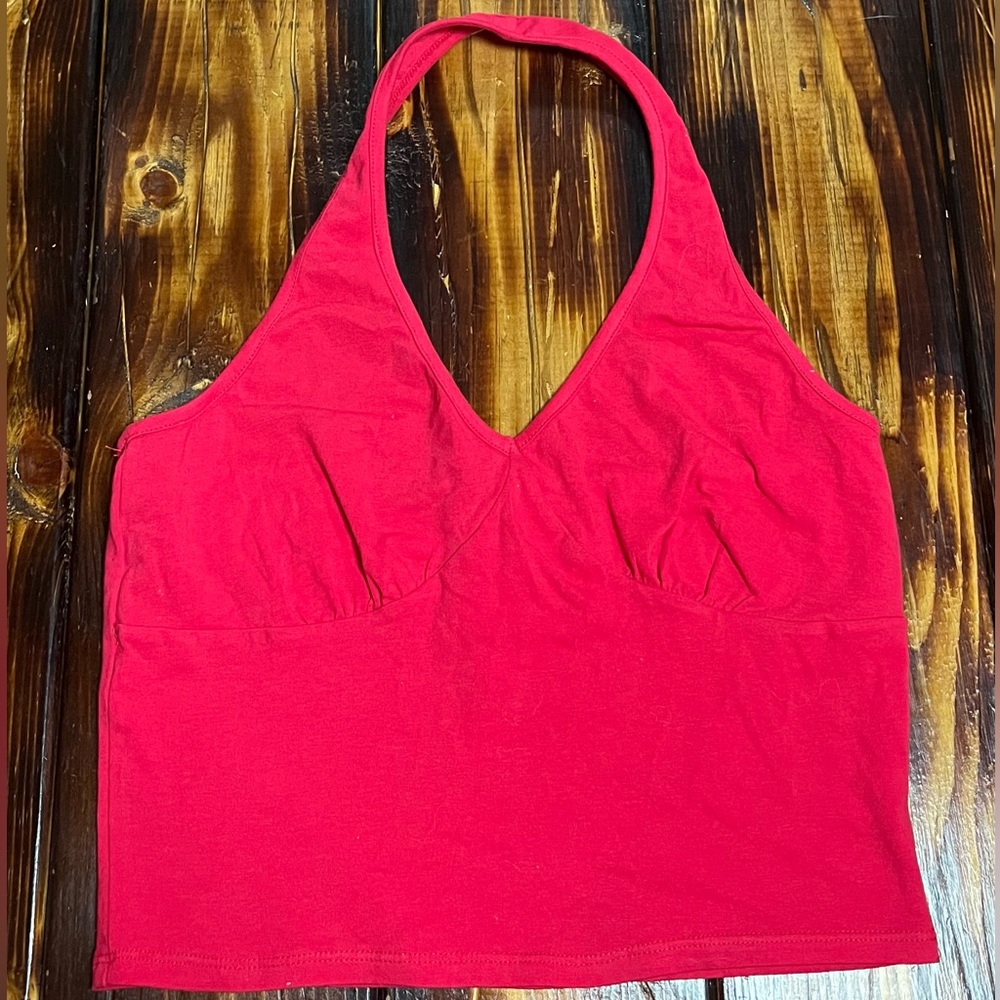Simple red halter top.